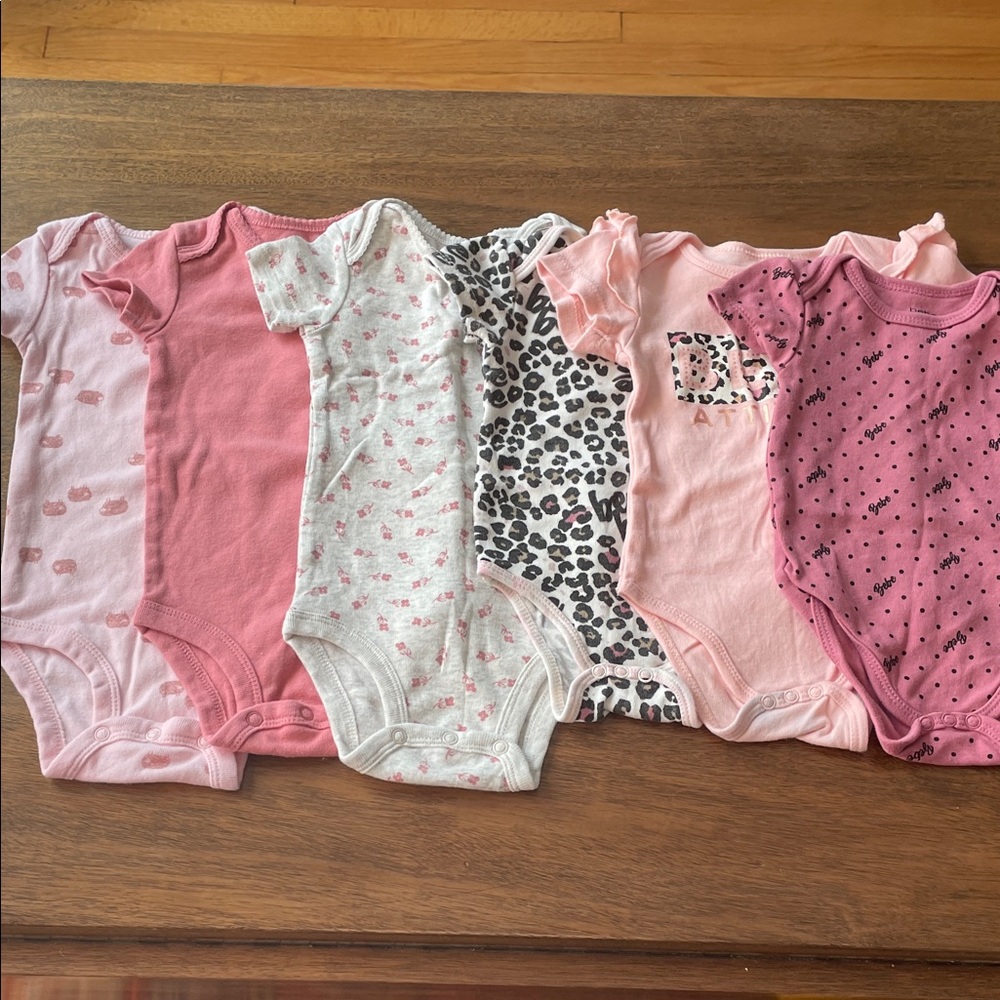 bebe Pink and Gray Baby Bodysuits Collection